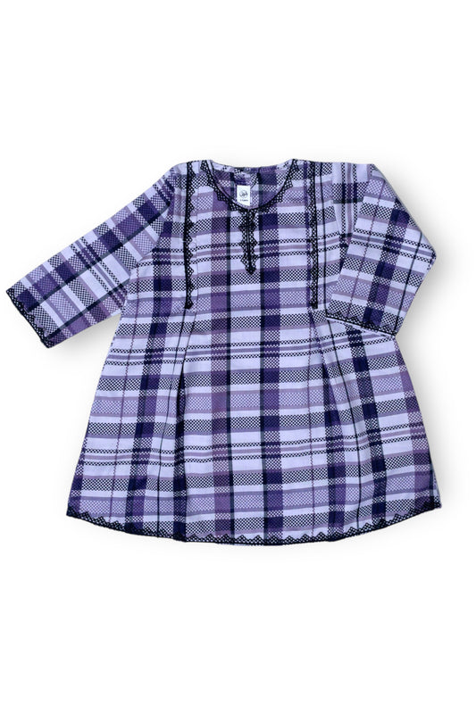 Purple Check Kurti