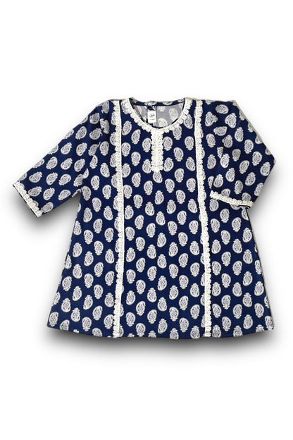 Navy Blue Sequence Kurti