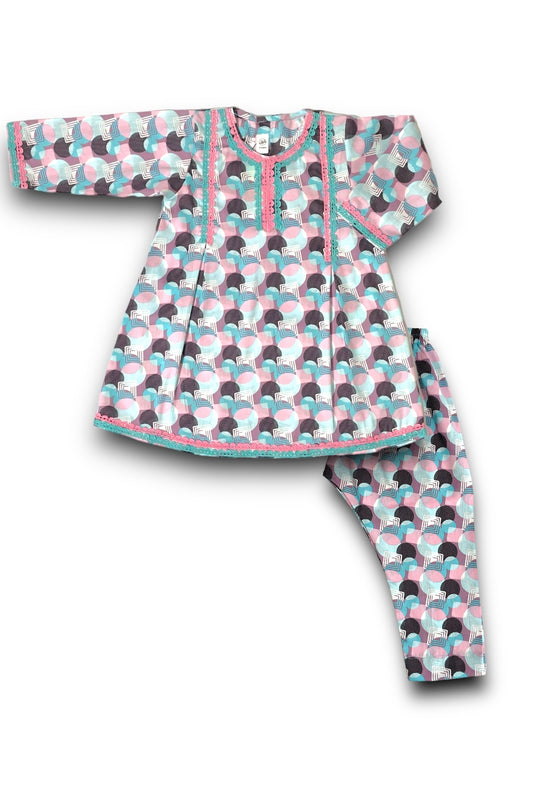 Pink and Blue Shapes (2 Piece Suit)